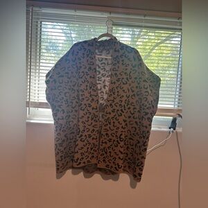 Brown and Black Leopard Print Cardigan